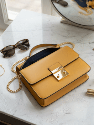 Women's Structured Leather Crossbody Bag