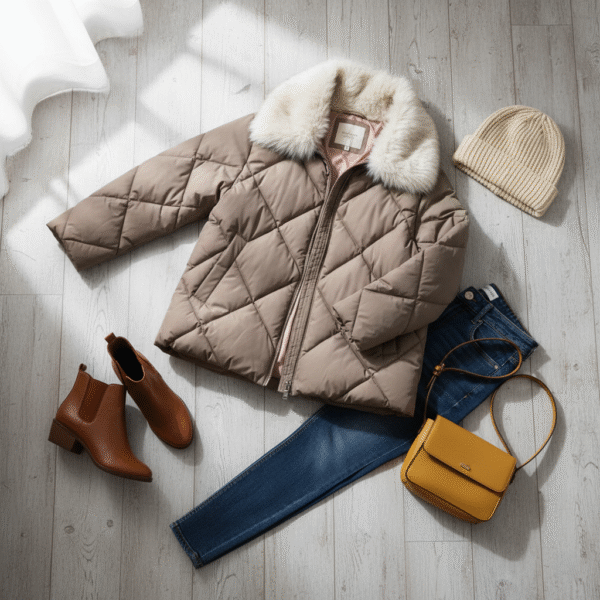 Gemini_Generated_Image_vd4agpvd4agpvd4a Women's Quilted Puffer Jacket with Faux Fur Collar